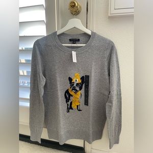Banana Republic Boston terrier grey sweater